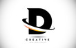 Letter D Swoosh Logo With Creative Curved Swoosh Icon Vector.