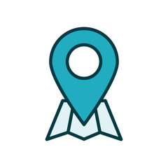 Poster - pin pointer location line style icon