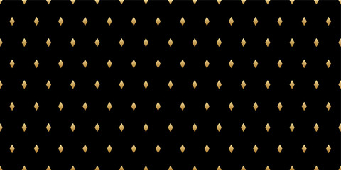 Wall Mural - Luxury seamless pattern. Gold diamonds on a black background. Vector geometric minimal pattern for premium design