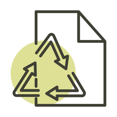 Sticker - recycle paper ecology alternative sustainable energy line style icon