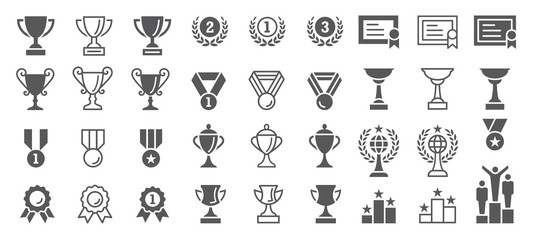 set of winning vector icons