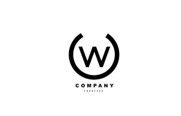 W black and white letter logo alphabet icon design for company and business