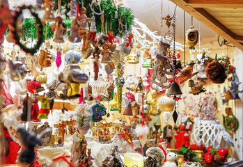 Poster - Christmas tree decorations at the Christmas Market in Vilnius