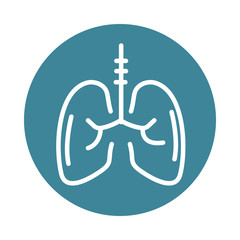 virus covid 19 pandemic respiratory condition lungs block line style icon