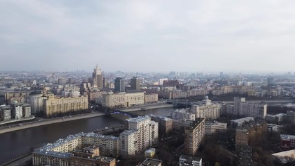 Wall Mural - View from the observation deck of the Ukraine Hotel on the Moscow River