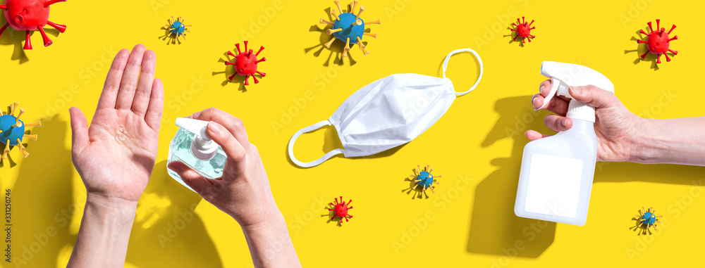 Prevent virus and germs - healthcare and hygiene concept - obrazy, fototapety, plakaty 