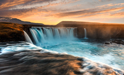  The Godafoss (Icelandic: waterfall of the gods) is a famous waterfall in Iceland. The breathtaking landscape of Godafoss waterfall attracts tourist to visit the Northeastern Region of Iceland.