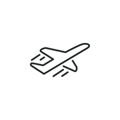 Leinwandbilder - Airplane line icon template color editable. Airplane symbol vector sign isolated on white background illustration for graphic and web design.