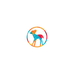 Wall Mural - Fawn vector logo design. Cute deer vector logo design.	