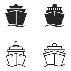 Poster - Ships icon template color editable. boat symbol vector sign isolated on white background illustration for graphic and web design.