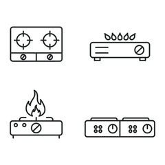 Poster - Gas Stove icon template color editable. Gas Stove symbol vector sign isolated on white background illustration for graphic and web design.