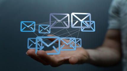 Online people network. Using internet for communication..