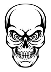 Wall Mural - Skull on a white background