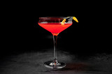 cocktail on a black background, assorted cocktails, minimalism in cocktails