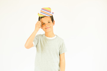 Young boy with funny hat