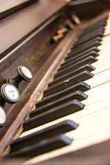 old naturally preserved piano