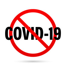 No COVID-19 Virus Sign. Vector Illustration