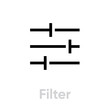 Filter video tv icon. Editable line vector.