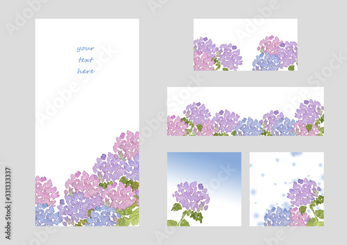 紫陽花フレームセット Stock イラスト Adobe Stock 紫陽花フレームセット Stock イラスト Adobe Stock