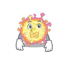 Sticker - Coronaviridae virus mascot cartoon character design with silent gesture