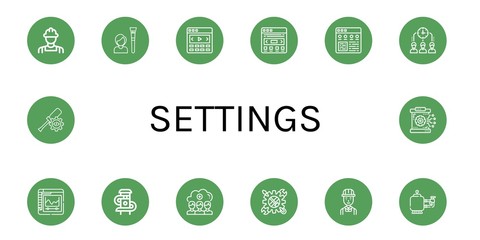 Canvas Print - settings simple icons set