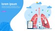 © PidcoArt - Website or landing page of Flat tiny lungs healthcare persons concept. Abstract respiratory system examination and treatment.vector illustration