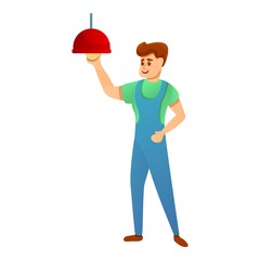 Poster - Man fix light icon. Cartoon of man fix light vector icon for web design isolated on white background