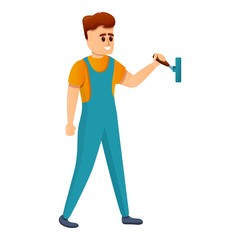 Poster - Man and power system icon. Cartoon of man and power system vector icon for web design isolated on white background