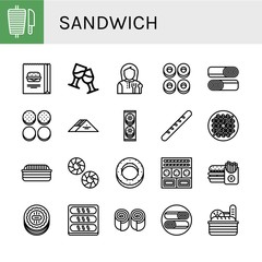 Wall Mural - sandwich simple icons set