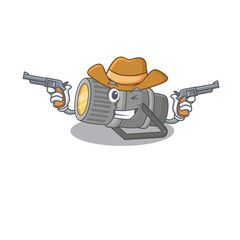 Sticker - Funny underwater flashlight as a cowboy cartoon character holding guns