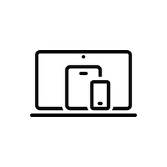 black line icon for device