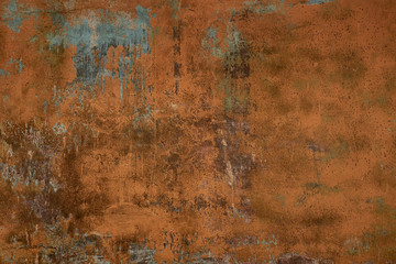 Poster - shabby stucco with cracks and flakes of paint flakes