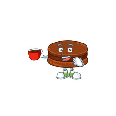 Poster - Chocolate alfajor mascot design style showing an Okay gesture