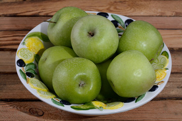 Ripe juicy apples close up