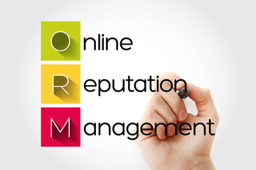 Poster - ORM - Online Reputation Management acronym with marker, business concept background