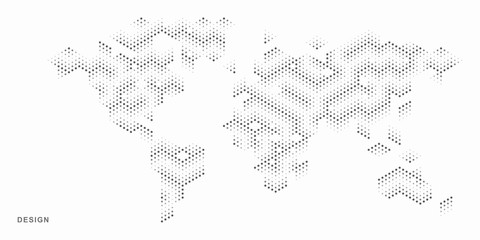 abstract geometric technological world map background. vector creative design.