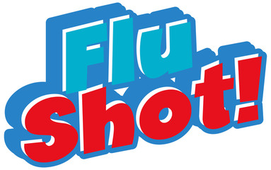 Wall Mural - font design for word flu shot on white background