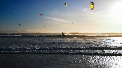 Wall Mural - Kite Surf Table Mountain Landscape Cape Town, South Africa