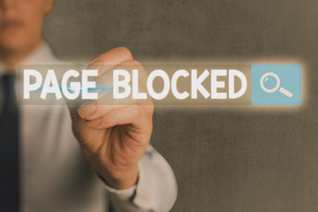 Fototapete - Conceptual hand writing showing Page Blocked. Concept meaning Users are prevented from being accessed or used the webpage