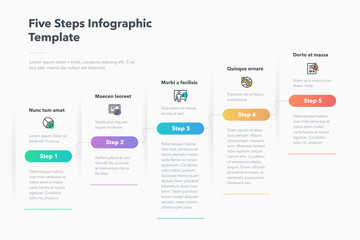 Leinwandbilder - Modern business progress infographic template with five successive steps. Easy to use for your website or presentation.