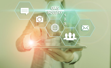 Poster - Handwriting text Gas Industry. Conceptual photo global processes exploration and selling of petroleum products