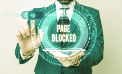 Fototapete - Conceptual hand writing showing Page Blocked. Concept meaning Users are prevented from being accessed or used the webpage