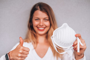 young woman wearing a face mask FFP3