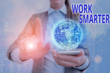 Poster - Handwriting text writing Work Smarter. Conceptual photo figuring out order to reach goals in the most efficient way Elements of this image furnished by NASA