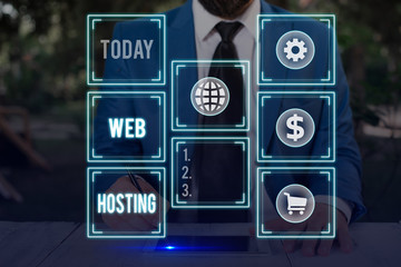 Fototapete - Word writing text Web Hosting. Business photo showcasing business of providing storage space and access for websites