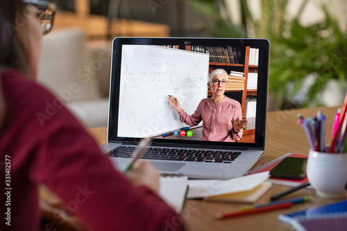 Fotomural Studying with video online lesson at home