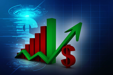 Poster - 3d rendering Stock market online business concept