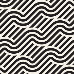 Vector seamless geometric pattern. Stylish abstract decorative background. Repeating interweaving lines design.