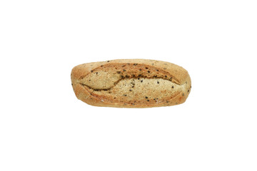 Top view loaf bread isolate on white background