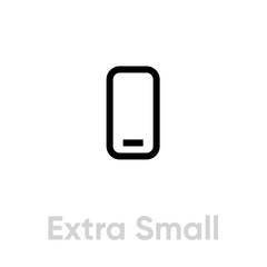 Wall Mural - Extra small phone tech specs icon. Editable line vector.